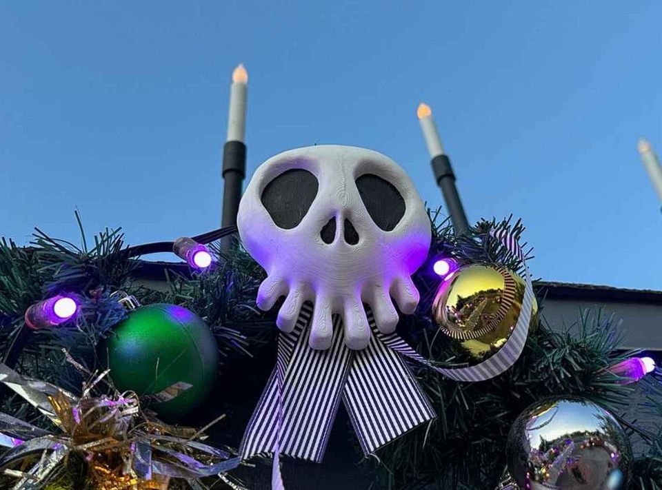 Jack Skellington Christmas Wreath Skull